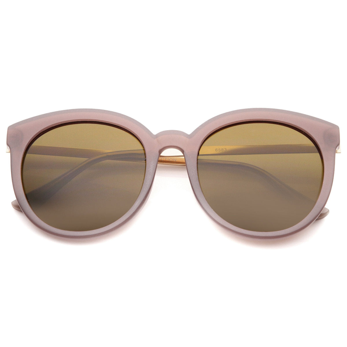 Oversize Round Metal Temple Cat Eye Sunglasses A097