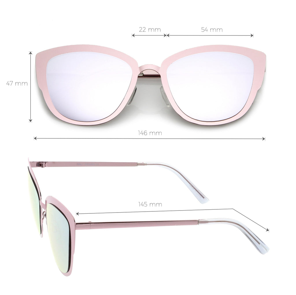 Premium Oversize Laser Cut Metal Cat Eye Sunglasses C368