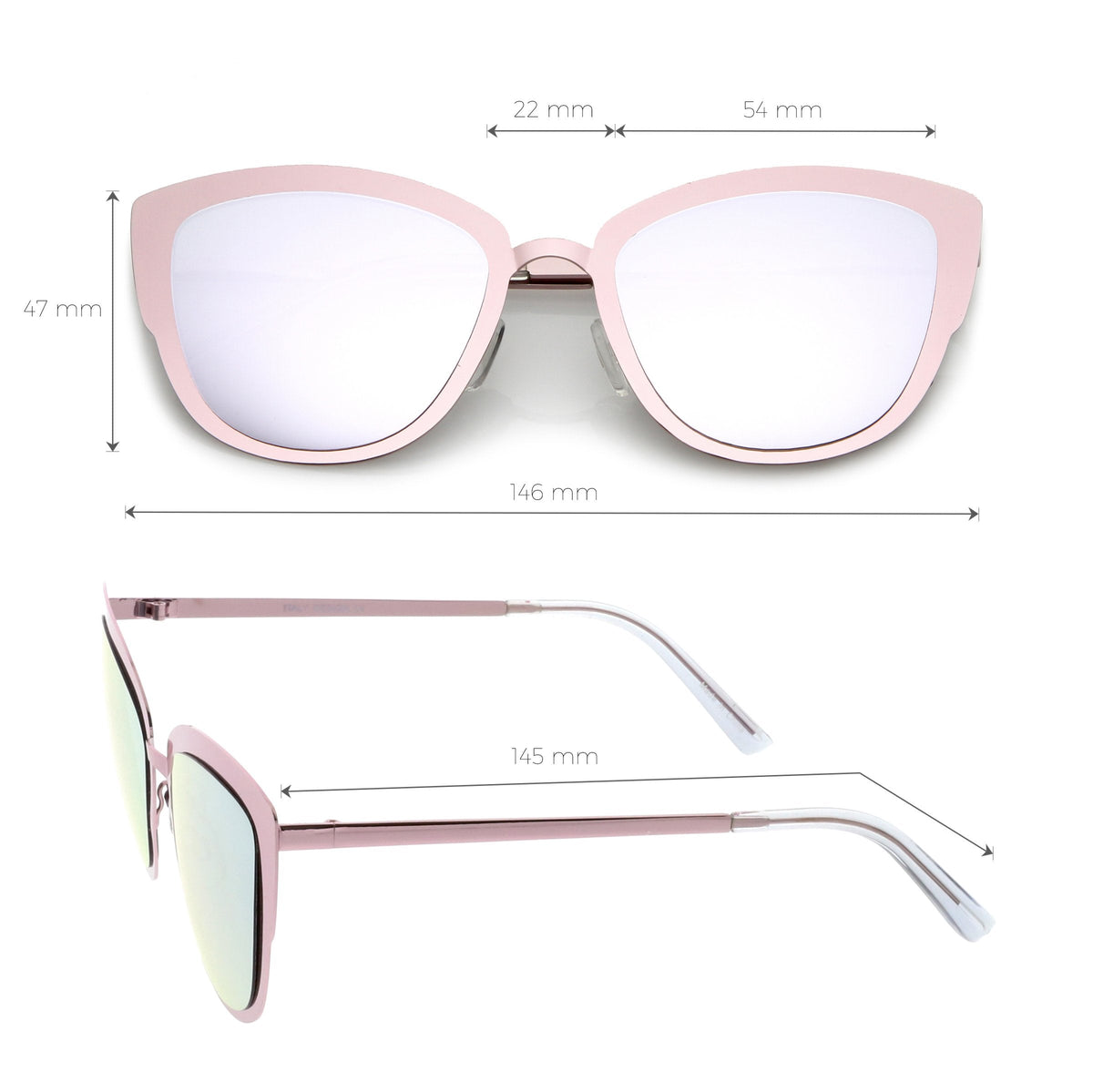 Premium Oversize Laser Cut Metal Cat Eye Sunglasses C368
