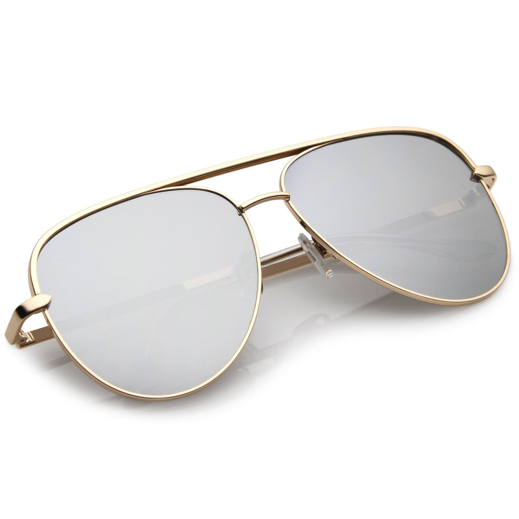 Premium Oversize Mirrored Flat Lens Aviator Sunglasses C361