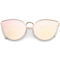 Women's Premium Mirrored Flat Lens Cat Eye Sunglasses C362