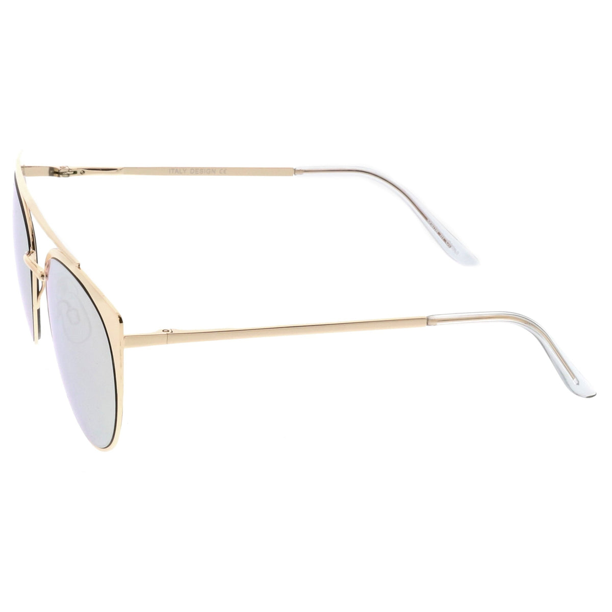 Premium Laser Cut Half Frame Flat Mirrored Lens Sunglasses C364