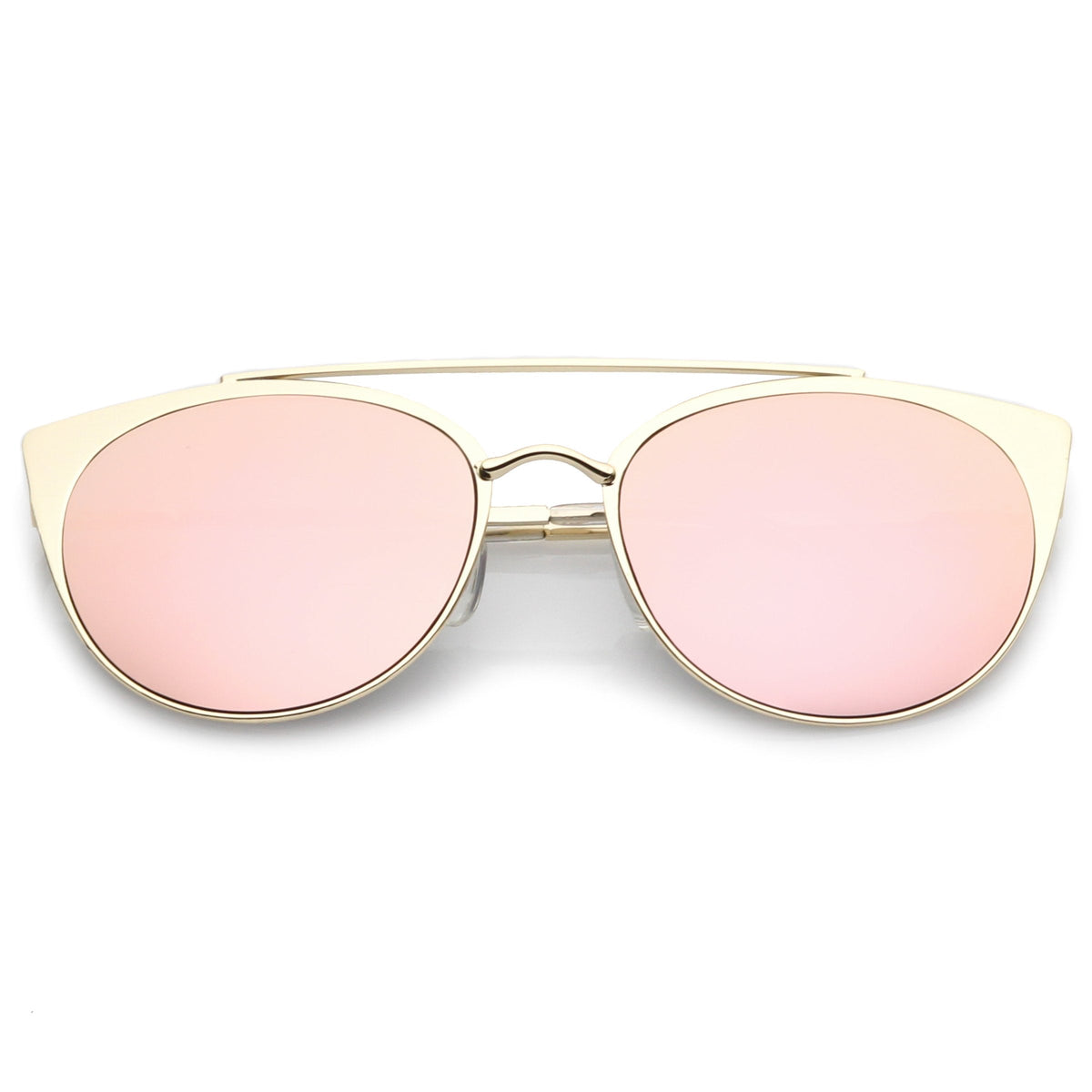 Premium Laser Cut Half Frame Flat Mirrored Lens Sunglasses C364