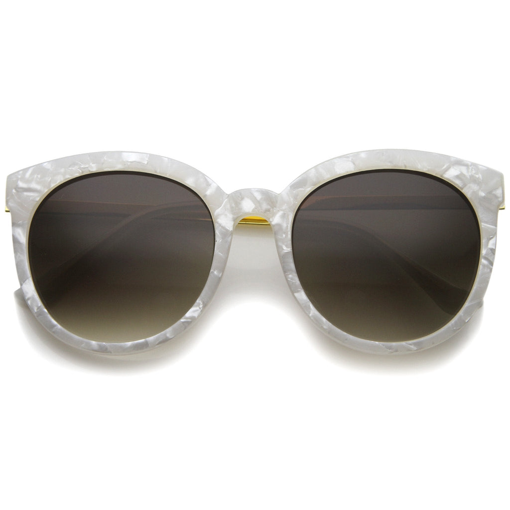 Women's Oversize Round Marble Cat Eye Sunglasses