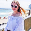 Women's Oversize Round Marble Cat Eye Sunglasses