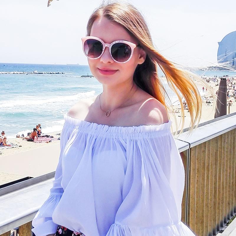 Women's Oversize Round Marble Cat Eye Sunglasses