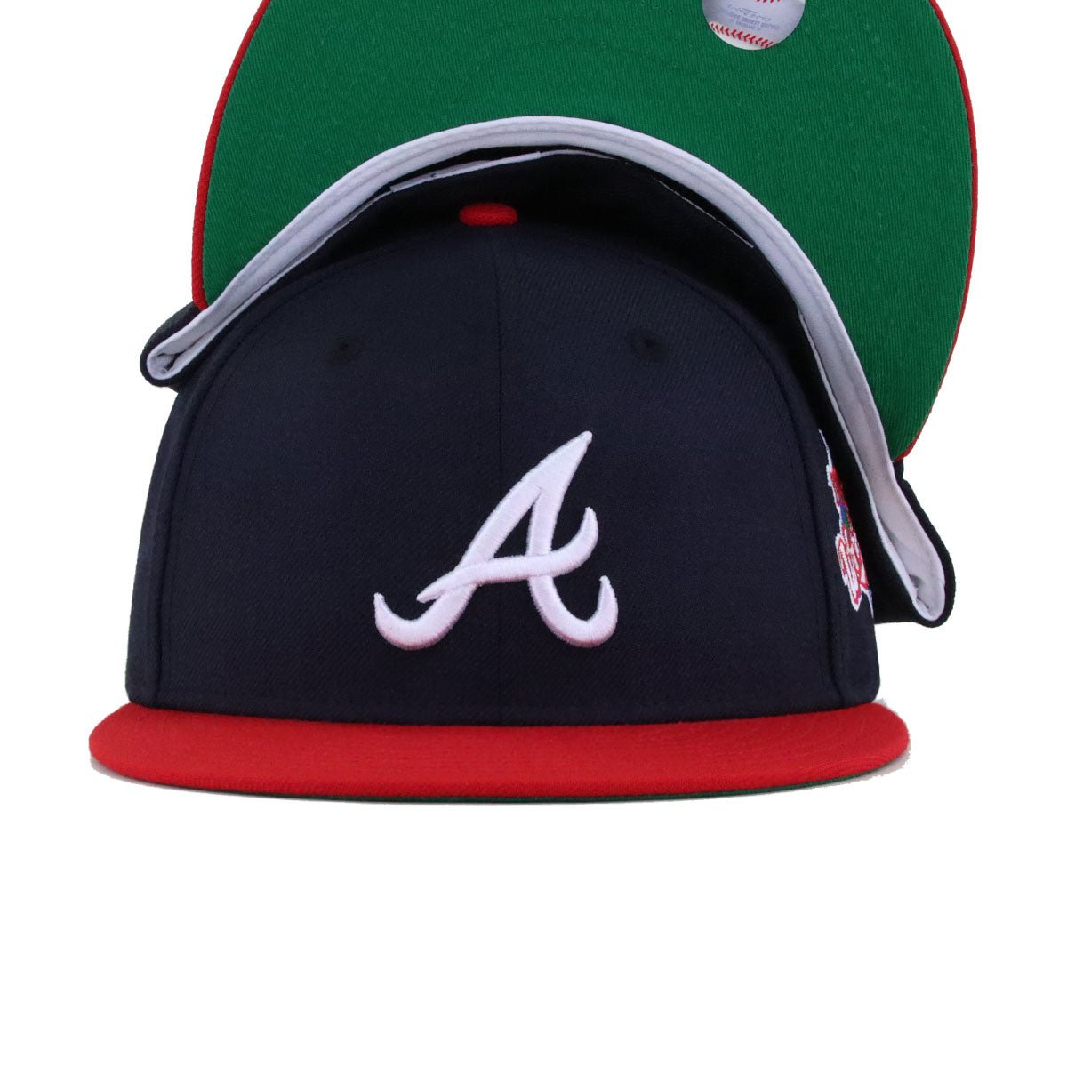 Atlanta Braves Navy Scarlet 1991 World Series Cooperstown Green Bottom New Era 59Fifty Fitted