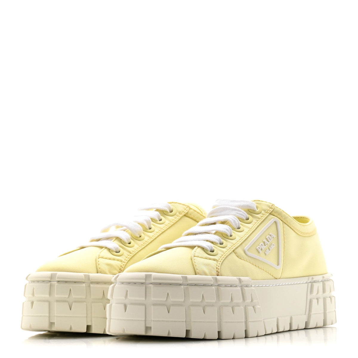 Re-Nylon Gabardine Triangle Logo Double Wheel 50mm Sneakers 38 Narciso