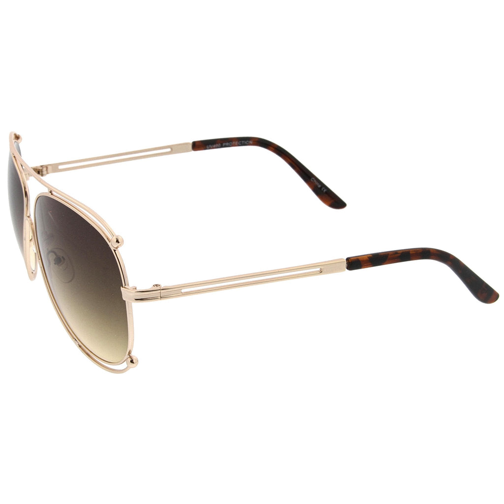 Oversize Modern Dual Wire Frame Aviator Sunglasses A327