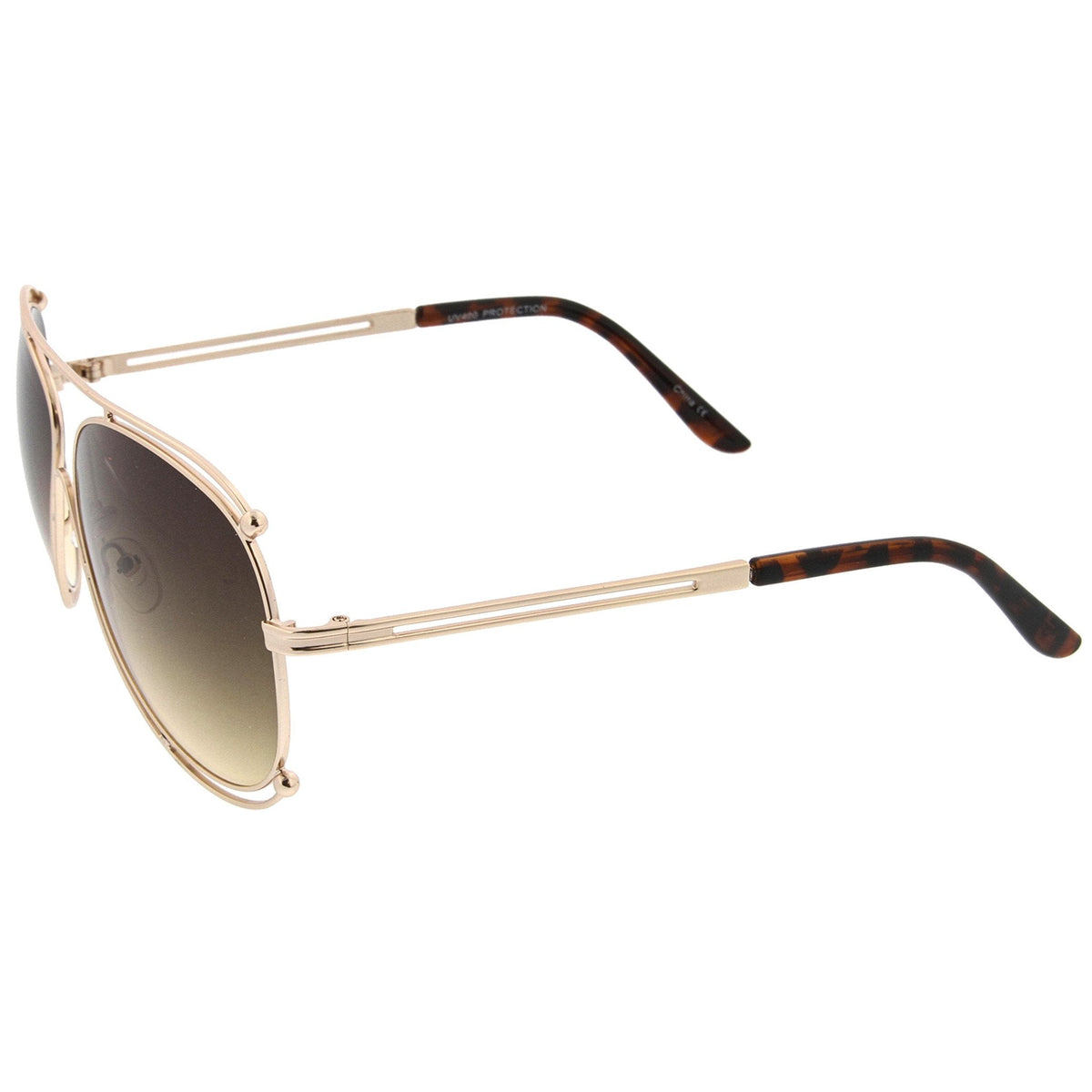 Oversize Modern Dual Wire Frame Aviator Sunglasses A327