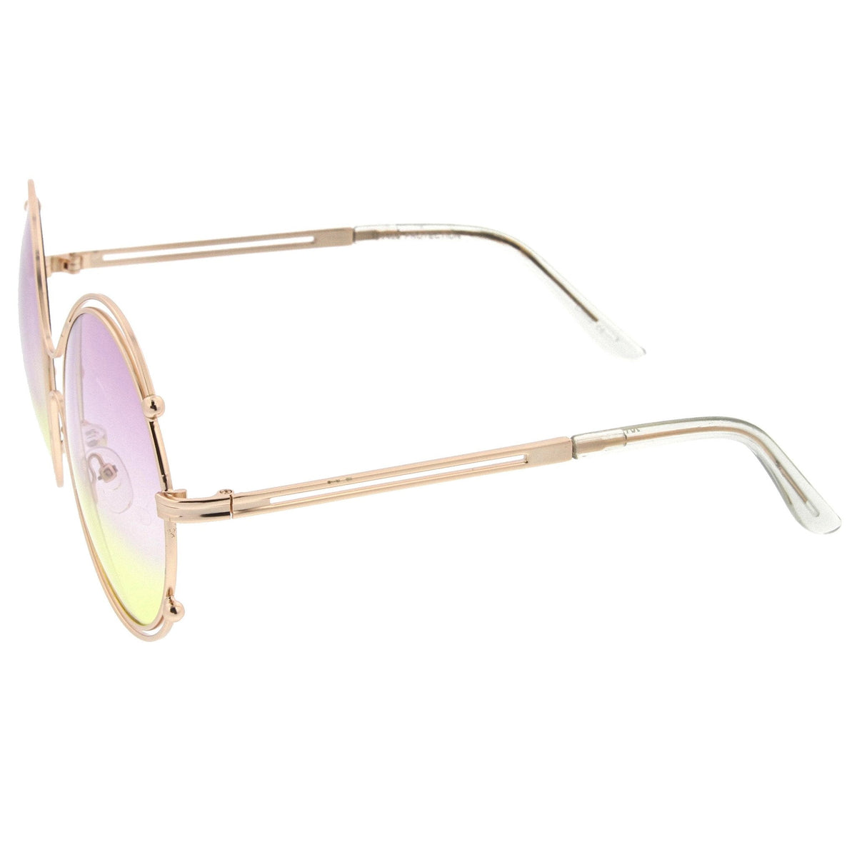 Women's Dual Wire Frame Round Gradient Len Sunglasses A326