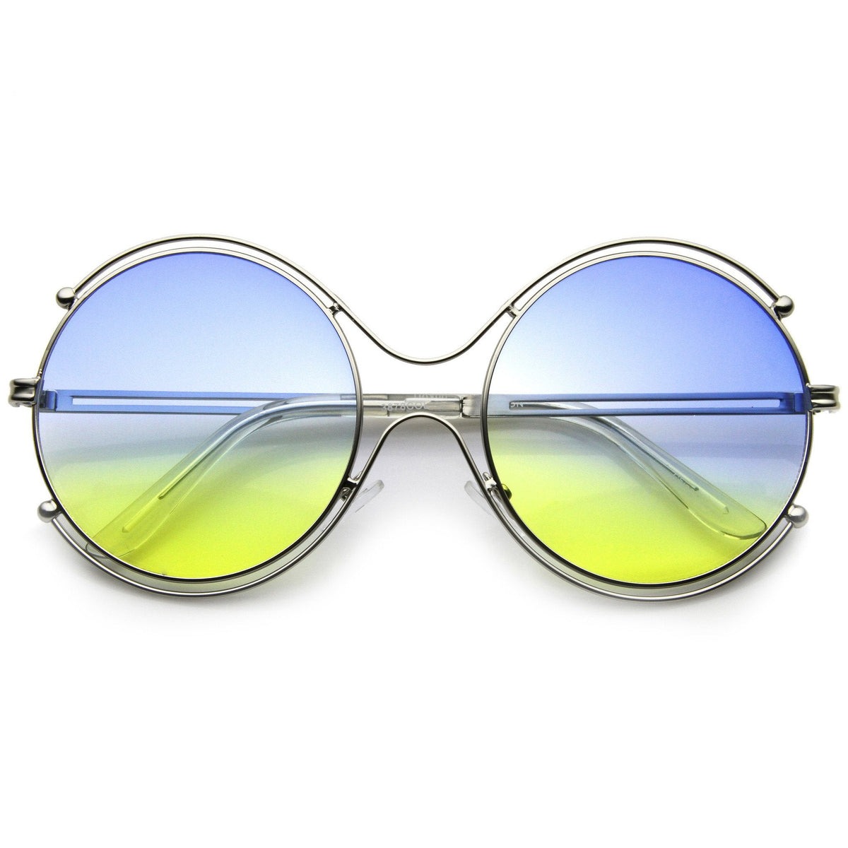 Women's Dual Wire Frame Round Gradient Len Sunglasses A326