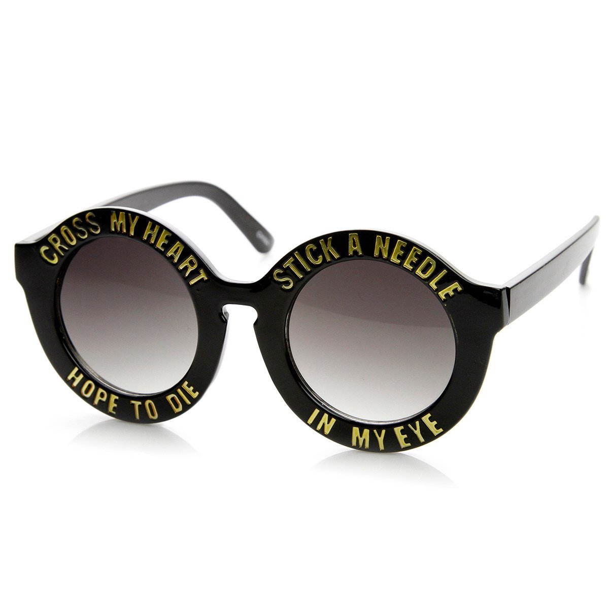 Women's Cross My Heart Hope To Die Round Sunglasses 9128