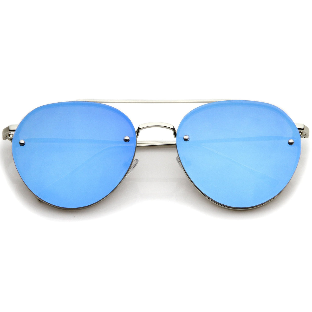 Modern Rimless Mirrored Flat Lens Aviator Sunglasses A823