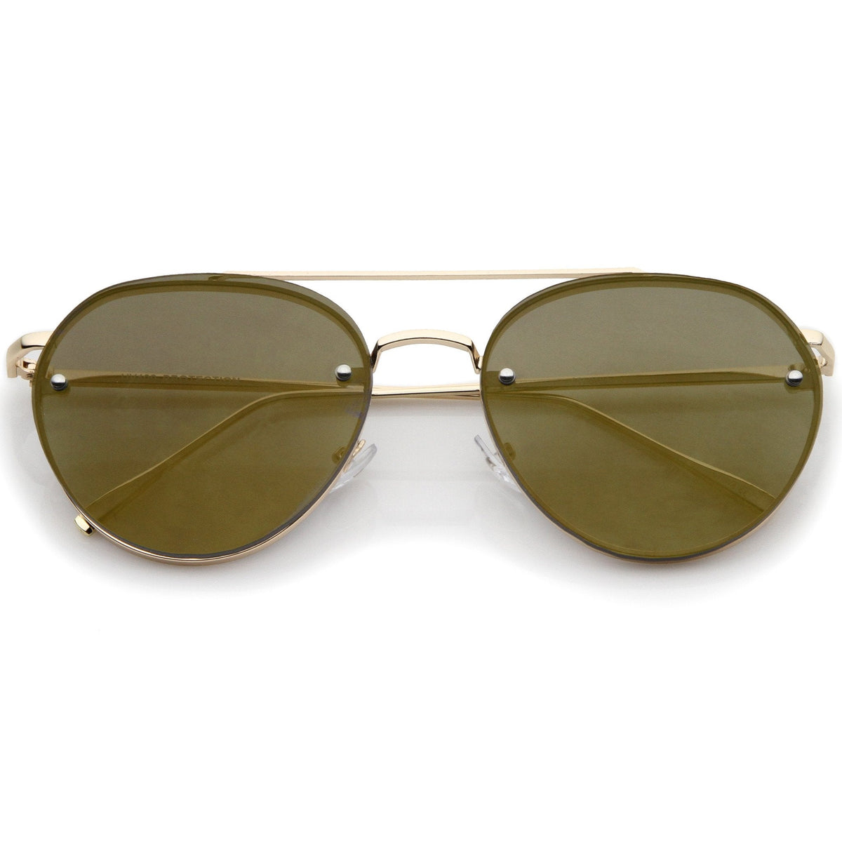 Modern Rimless Mirrored Flat Lens Aviator Sunglasses A823
