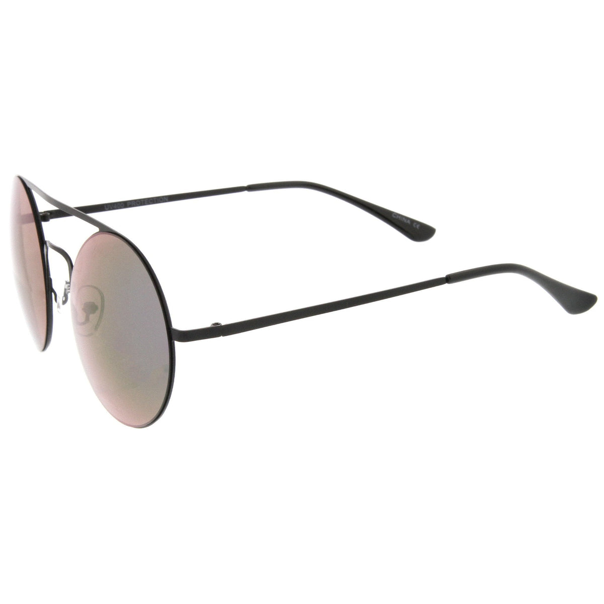 Modern Slim Round Mirrored Flat Lens Sunglasses A505