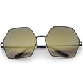 Women's Oversize Geometric Mirrored Lens Sunglasses A508