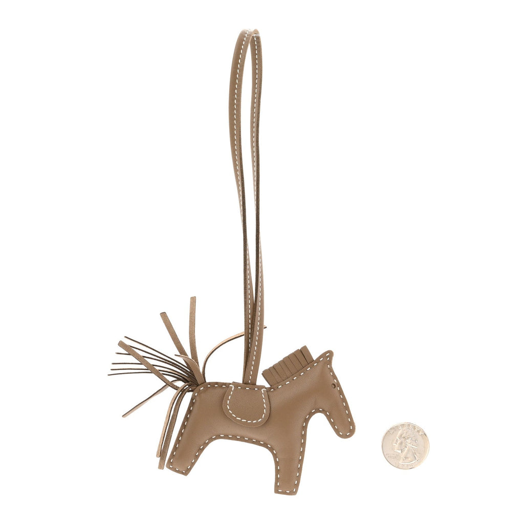 Milo Lambskin Grigri Rodeo Horse Bag Charm PM Etoupe