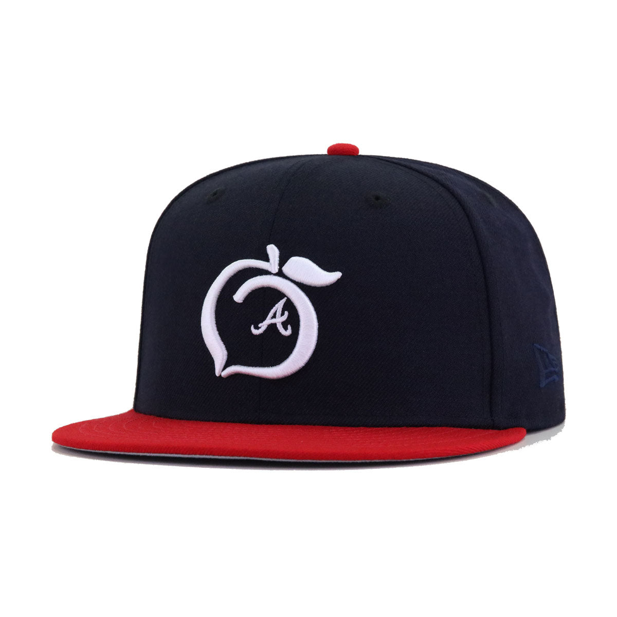 Atlanta Braves Navy Scarlet PEACH New Era 59Fifty Fitted