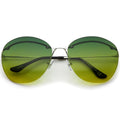 Women's Retro Round Inner Brow Gradient Lens Sunglasses A763
