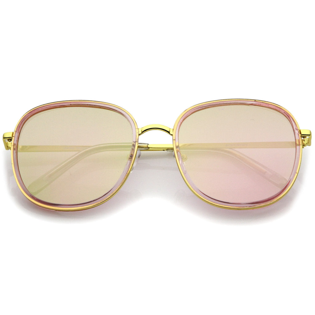 Retro Euro Mirrored Square Flat Lens Sunglasses A452