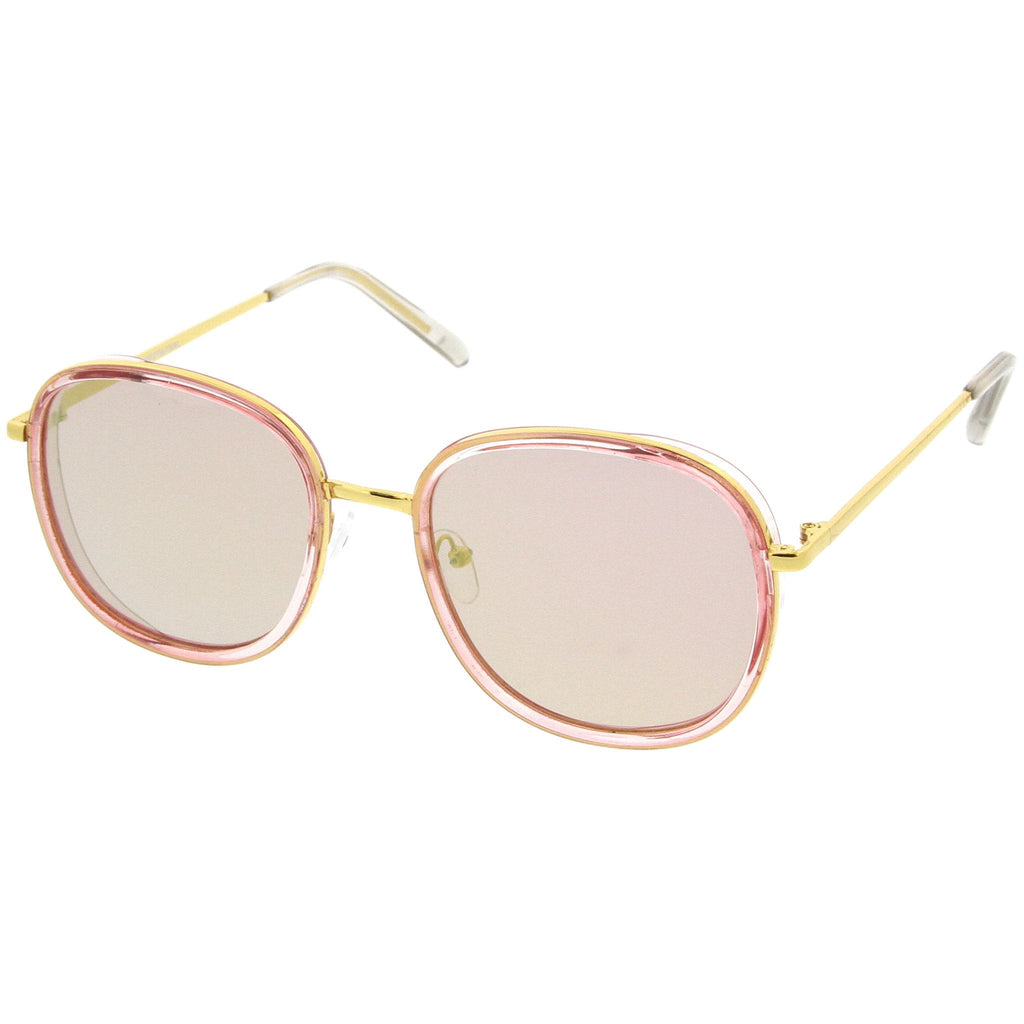 Retro Euro Mirrored Square Flat Lens Sunglasses A452