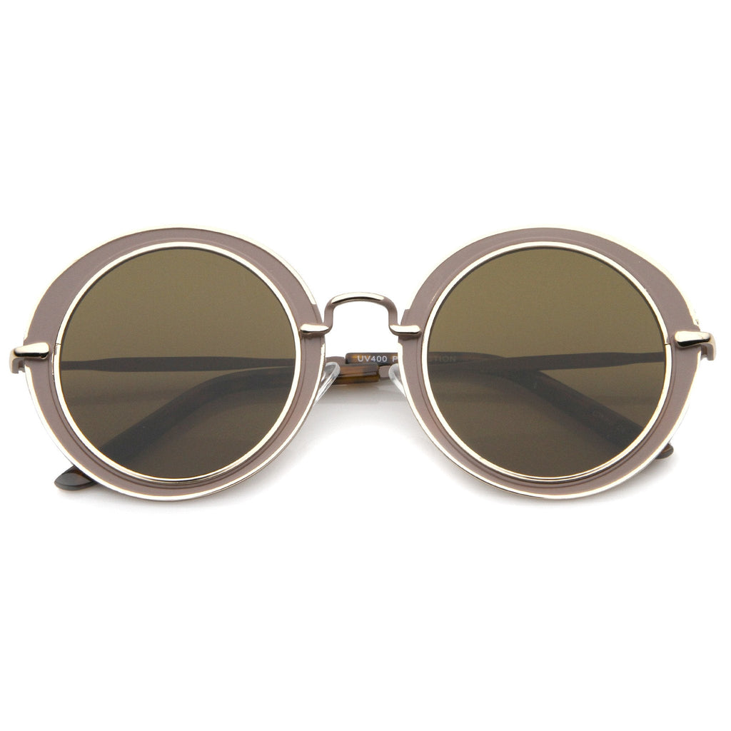 Retro Modern Flat Lens Oval Outline Sunglasses A484