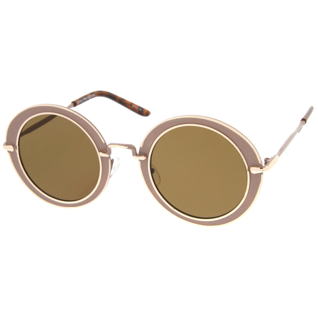 Retro Modern Flat Lens Oval Outline Sunglasses A484