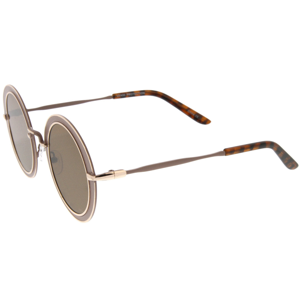 Retro Modern Flat Lens Oval Outline Sunglasses A484