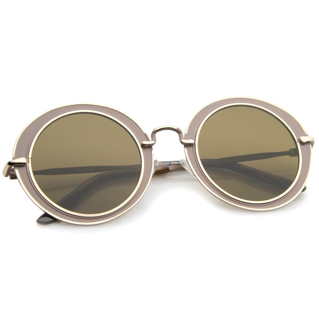 Retro Modern Flat Lens Oval Outline Sunglasses A484