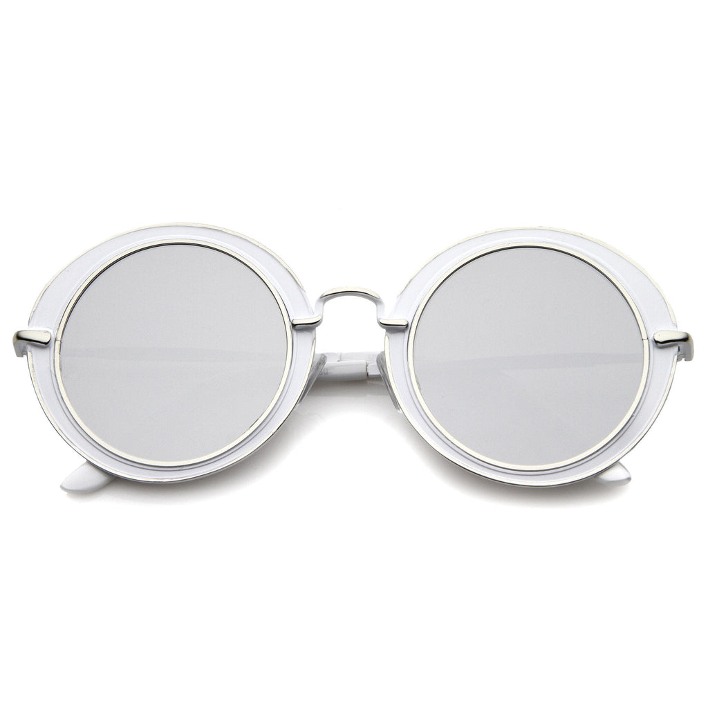 Retro Modern Flat Lens Oval Outline Sunglasses A484