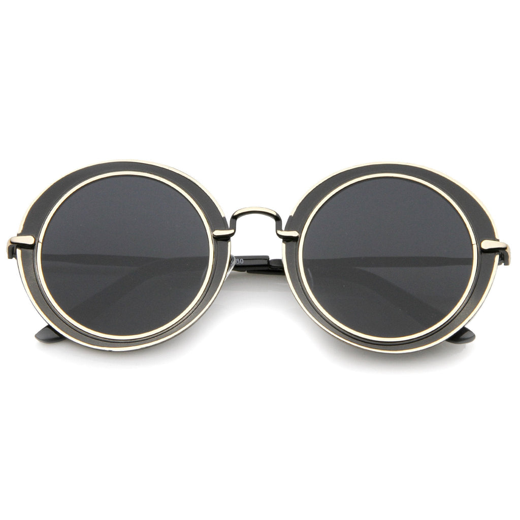Retro Modern Flat Lens Oval Outline Sunglasses A484