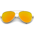 Large Flat Front Mirrored Lens Aviator Sunglasses A485