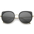 Women's Slim Round Cat Eye Flat Lens Sunglasses A814