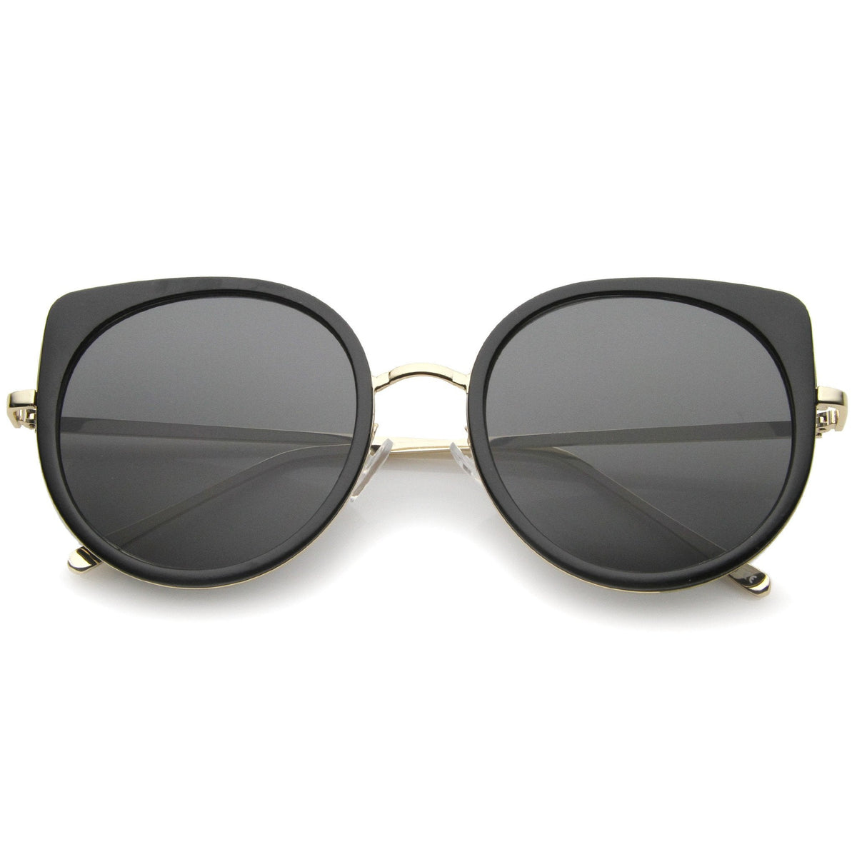 Women's Slim Round Cat Eye Flat Lens Sunglasses A814