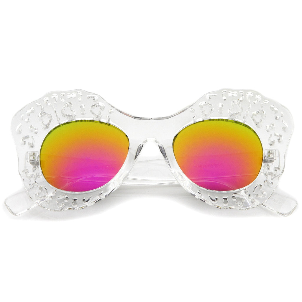 Oversize Transparent Mirror Lens Butterfly Sunglasses A503