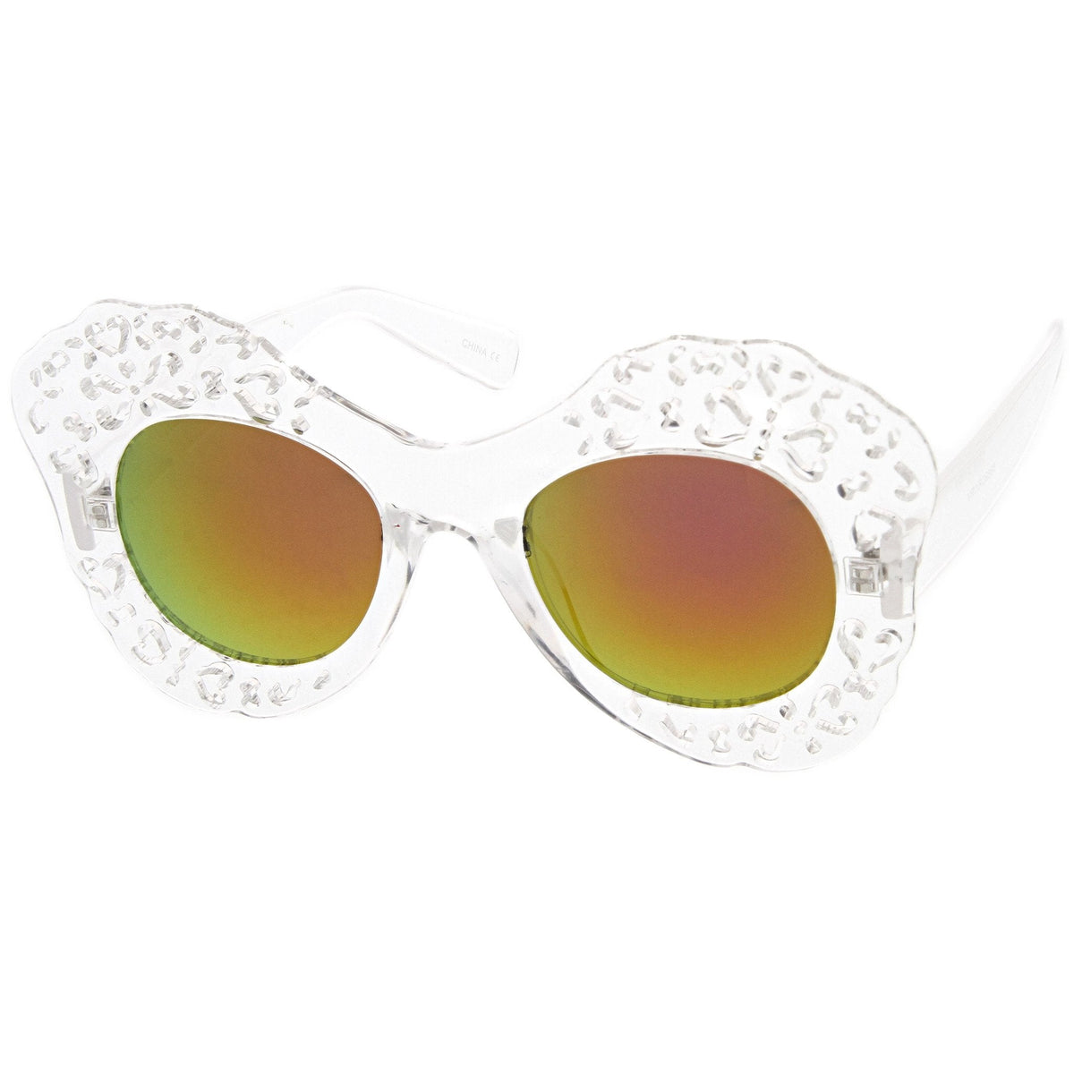 Oversize Transparent Mirror Lens Butterfly Sunglasses A503