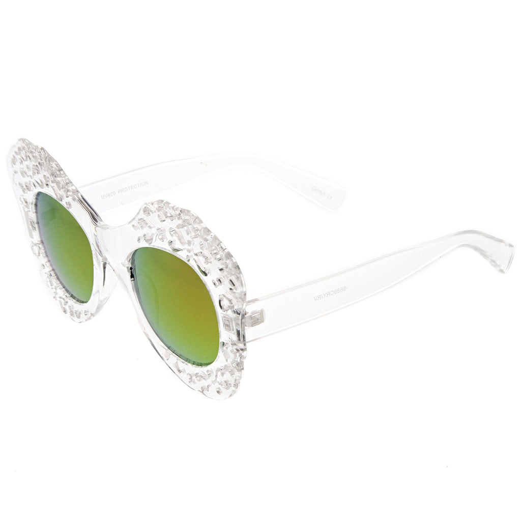 Oversize Transparent Mirror Lens Butterfly Sunglasses A503