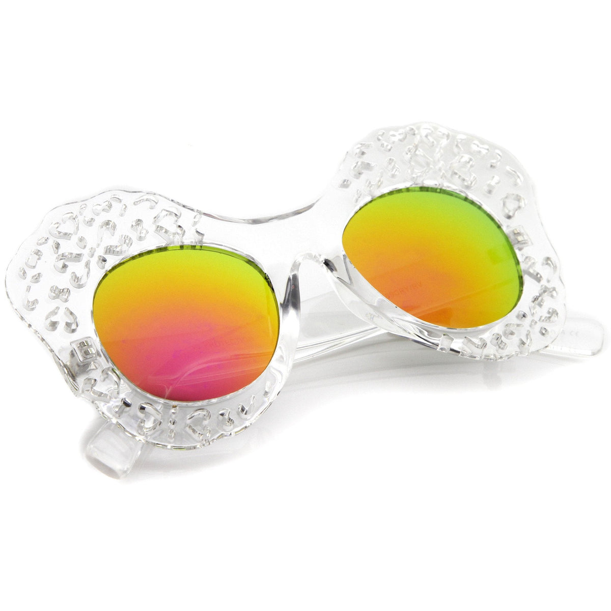 Oversize Transparent Mirror Lens Butterfly Sunglasses A503