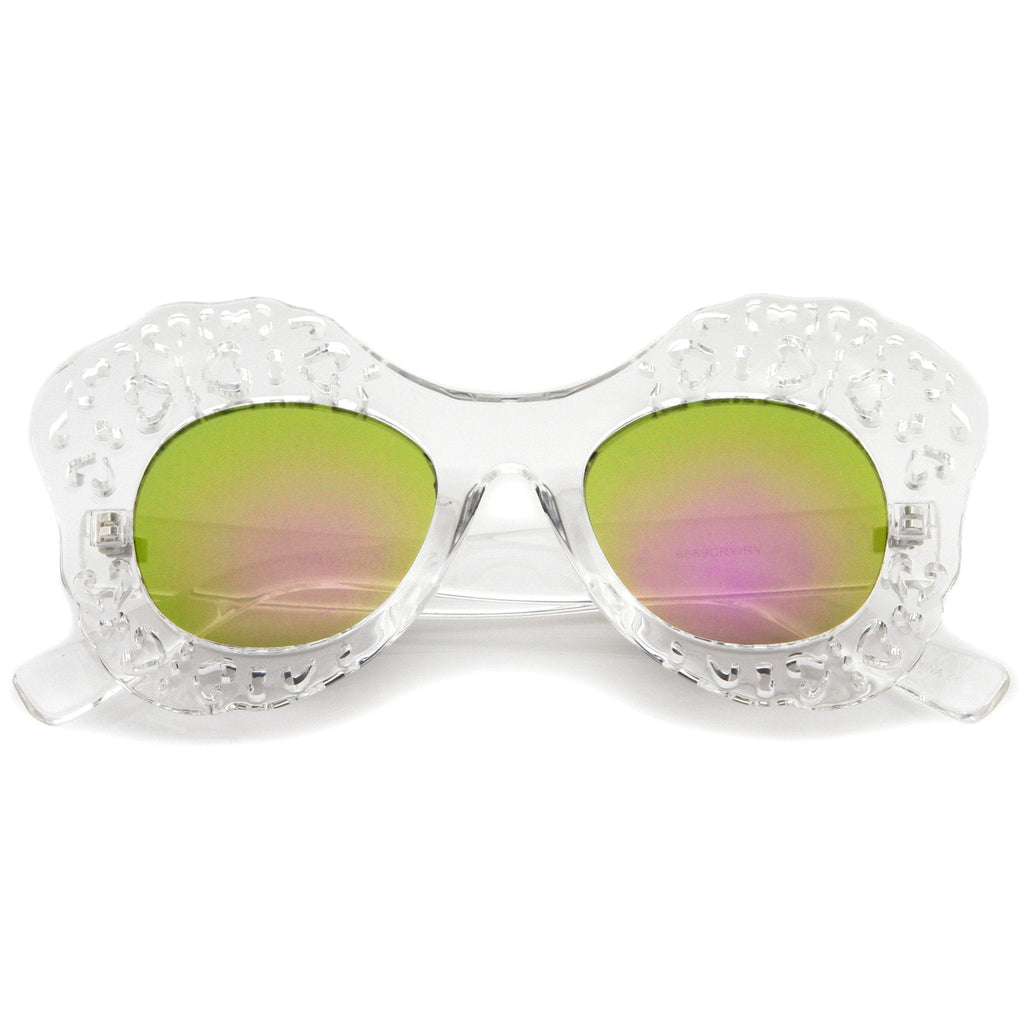 Oversize Transparent Mirror Lens Butterfly Sunglasses A503