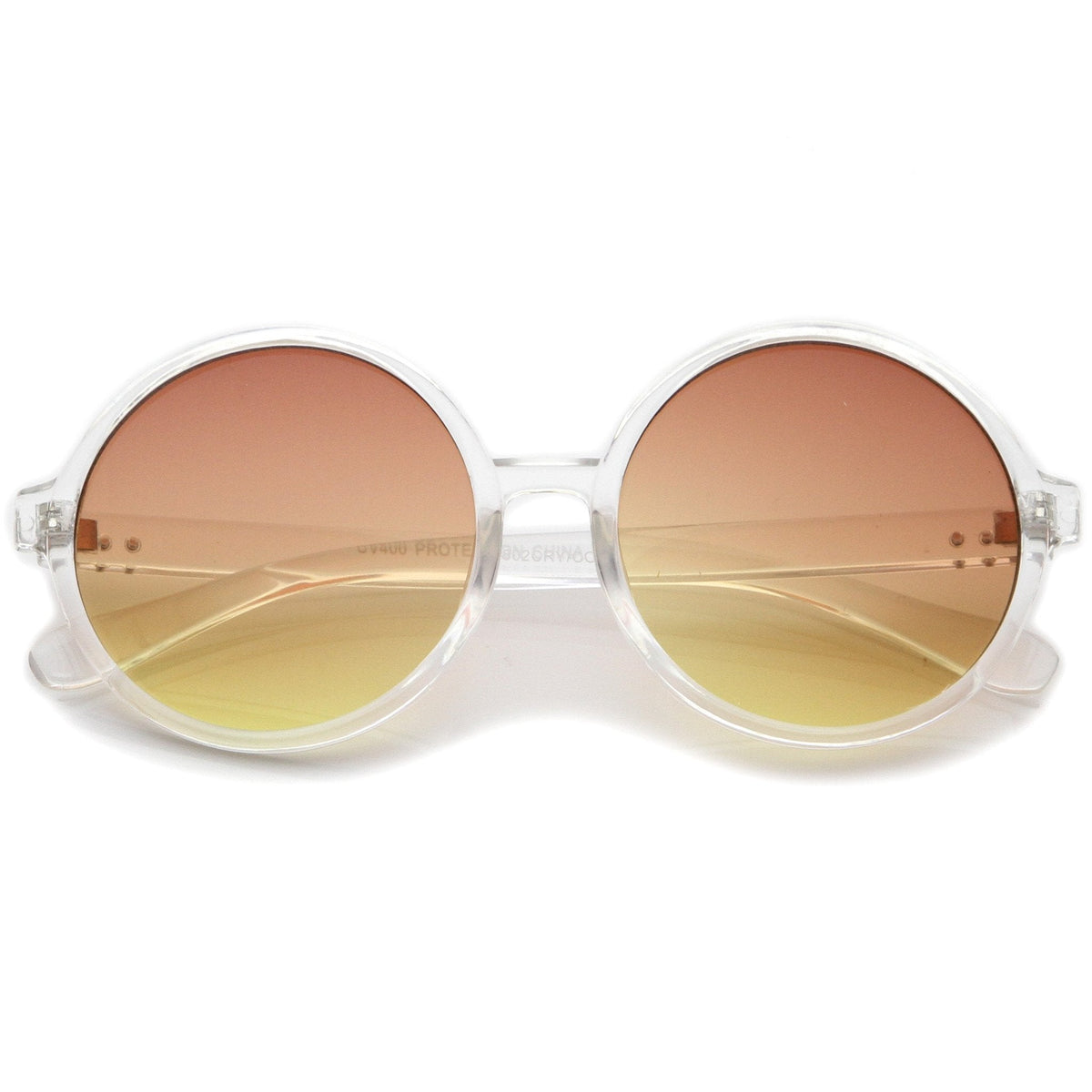 Round Retro Clear Frame Gradient Flat Lens Sunglasses A460