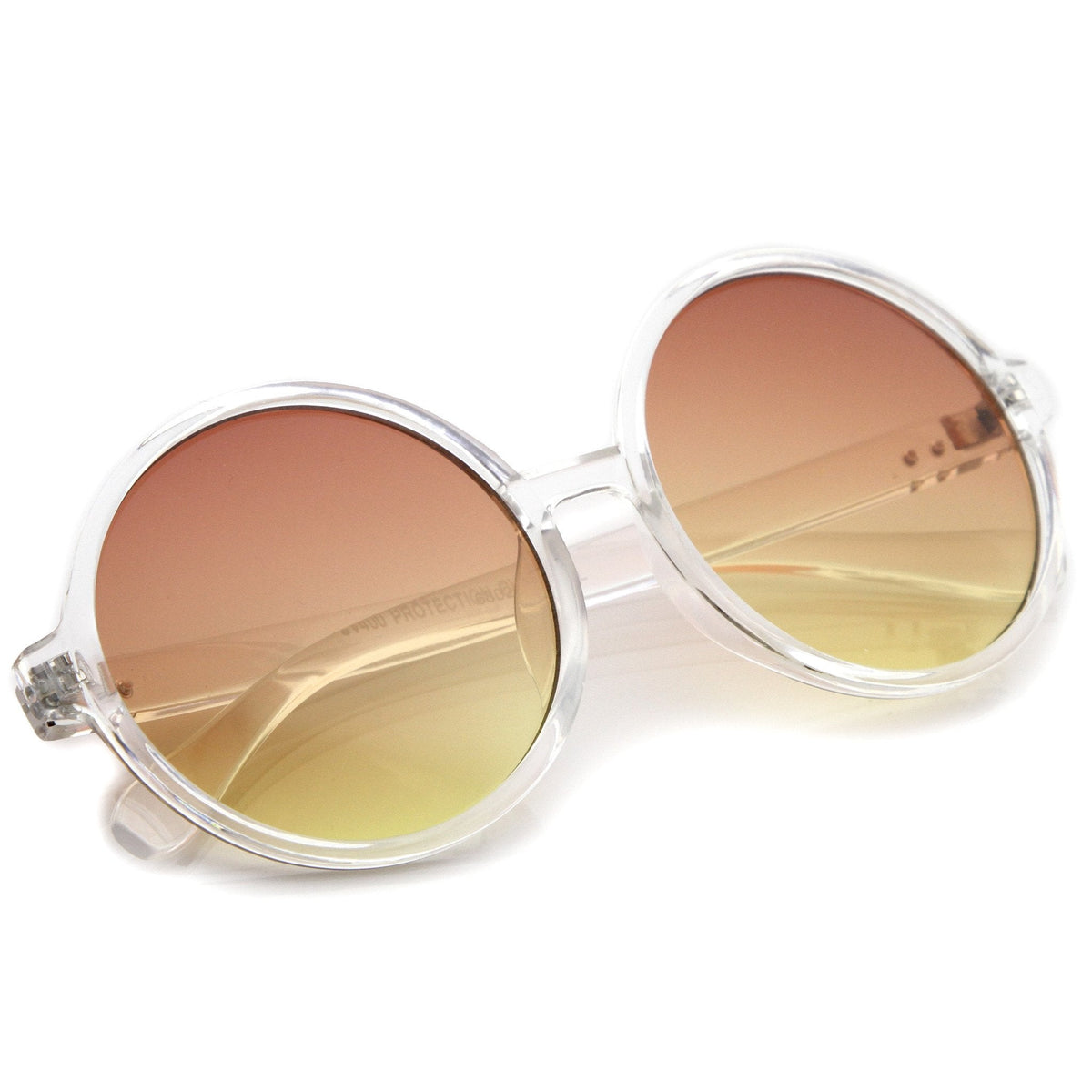 Round Retro Clear Frame Gradient Flat Lens Sunglasses A460