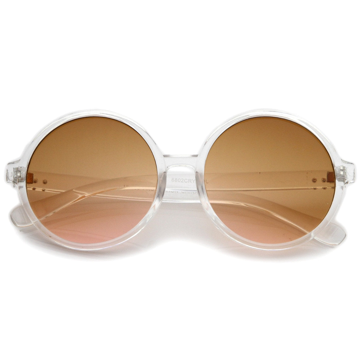 Round Retro Clear Frame Gradient Flat Lens Sunglasses A460