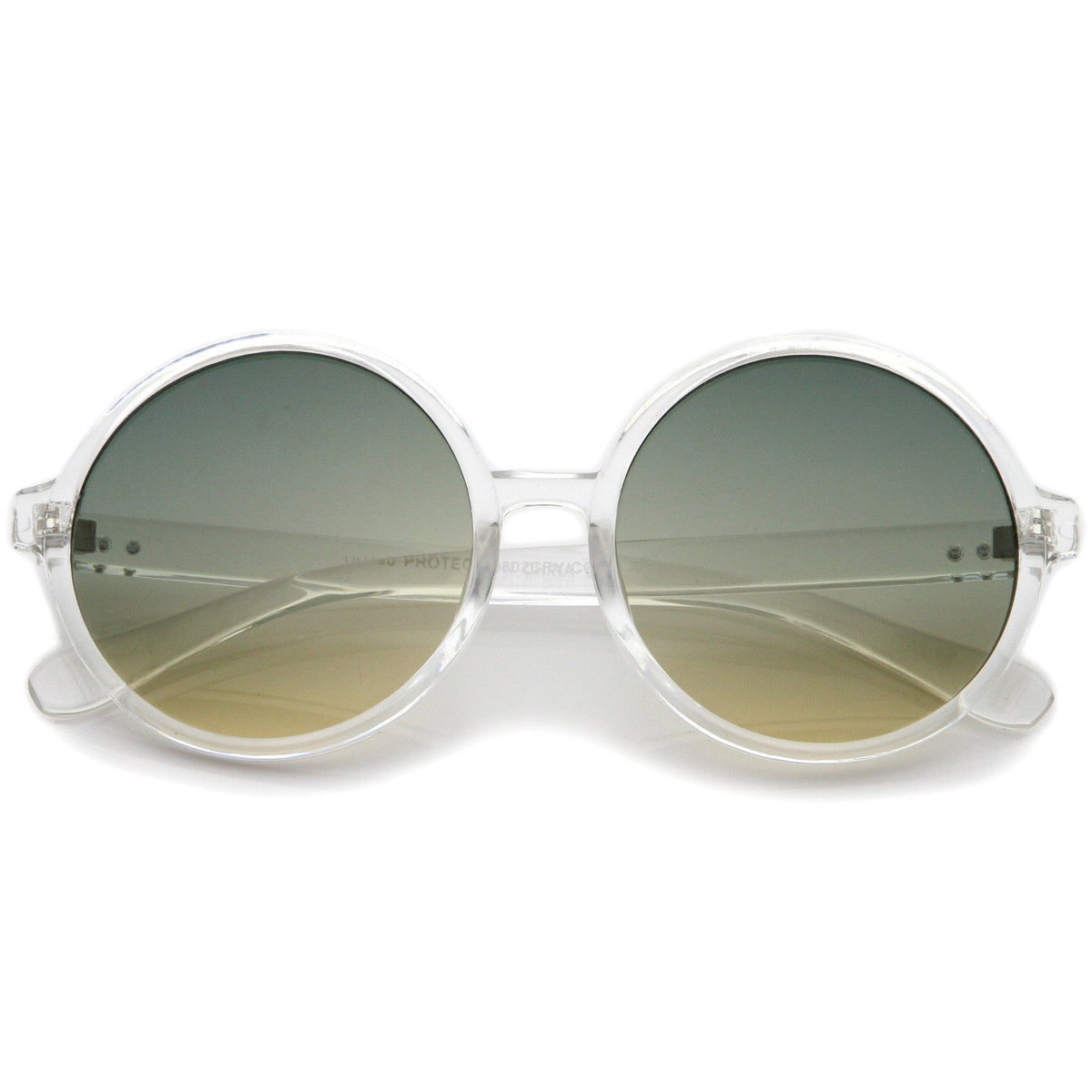 Round Retro Clear Frame Gradient Flat Lens Sunglasses A460
