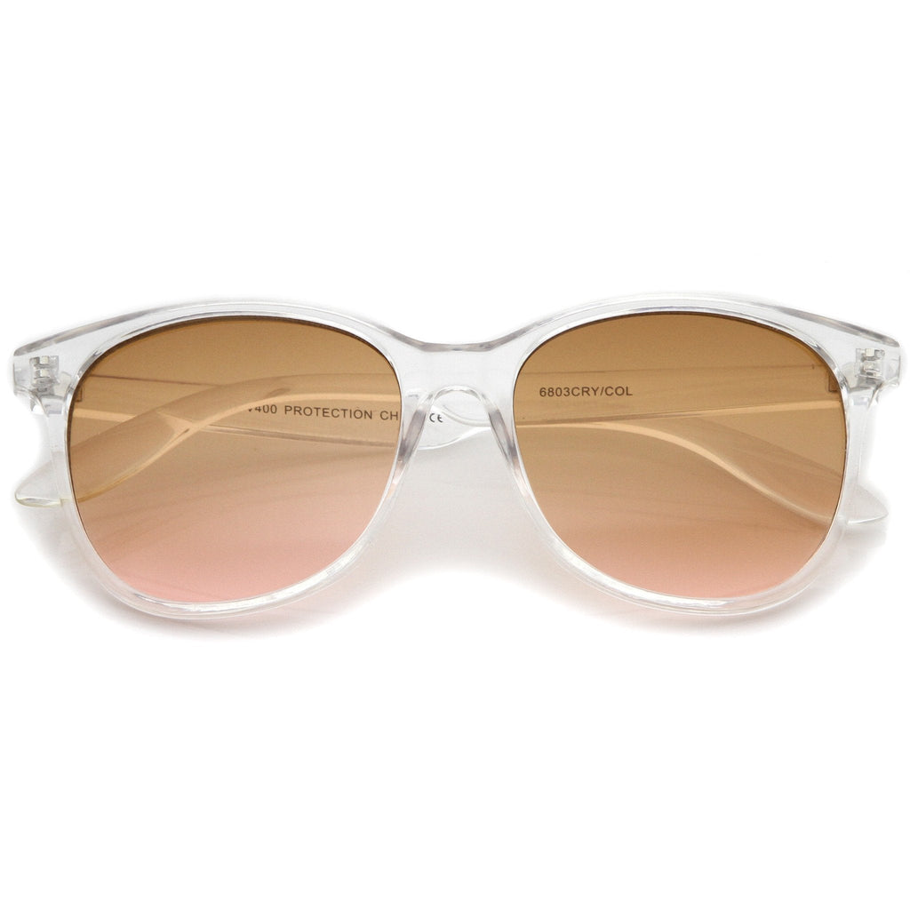 Retro Horned Rim Gradient Flat Lens Sunglasses A461