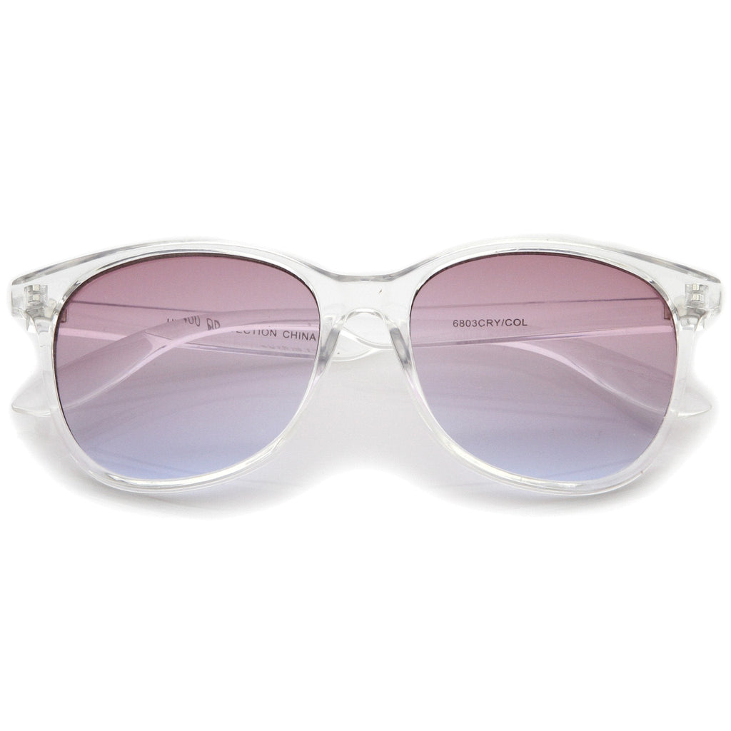 Retro Horned Rim Gradient Flat Lens Sunglasses A461