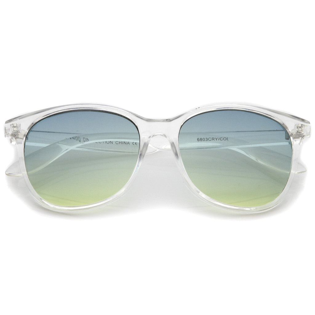 Retro Horned Rim Gradient Flat Lens Sunglasses A461