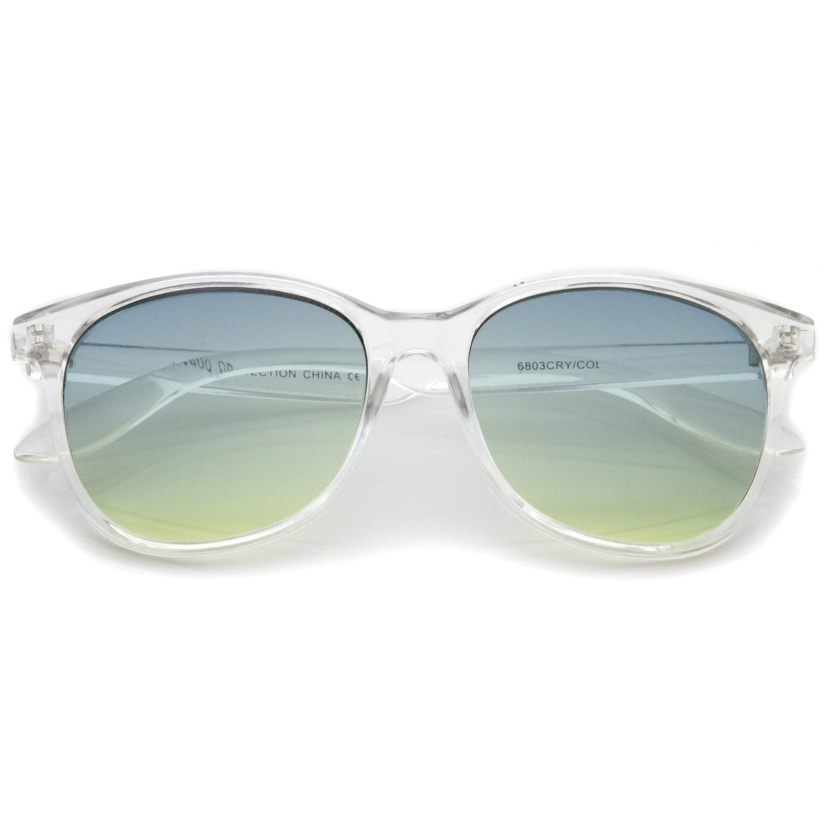 Retro Horned Rim Gradient Flat Lens Sunglasses A461