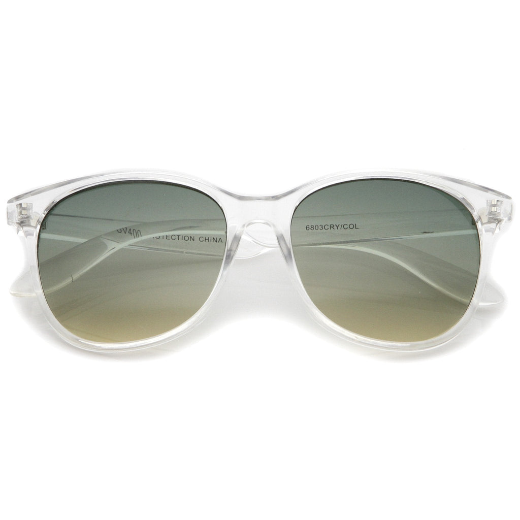 Retro Horned Rim Gradient Flat Lens Sunglasses A461