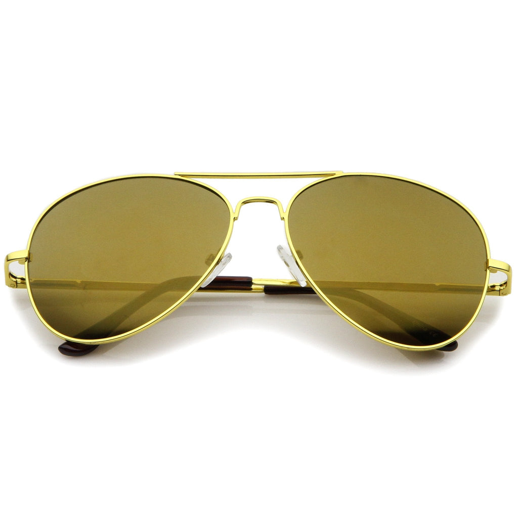 Retro Classic Celebrity Mirrored Lens Metal Aviator Sunglasses 1375